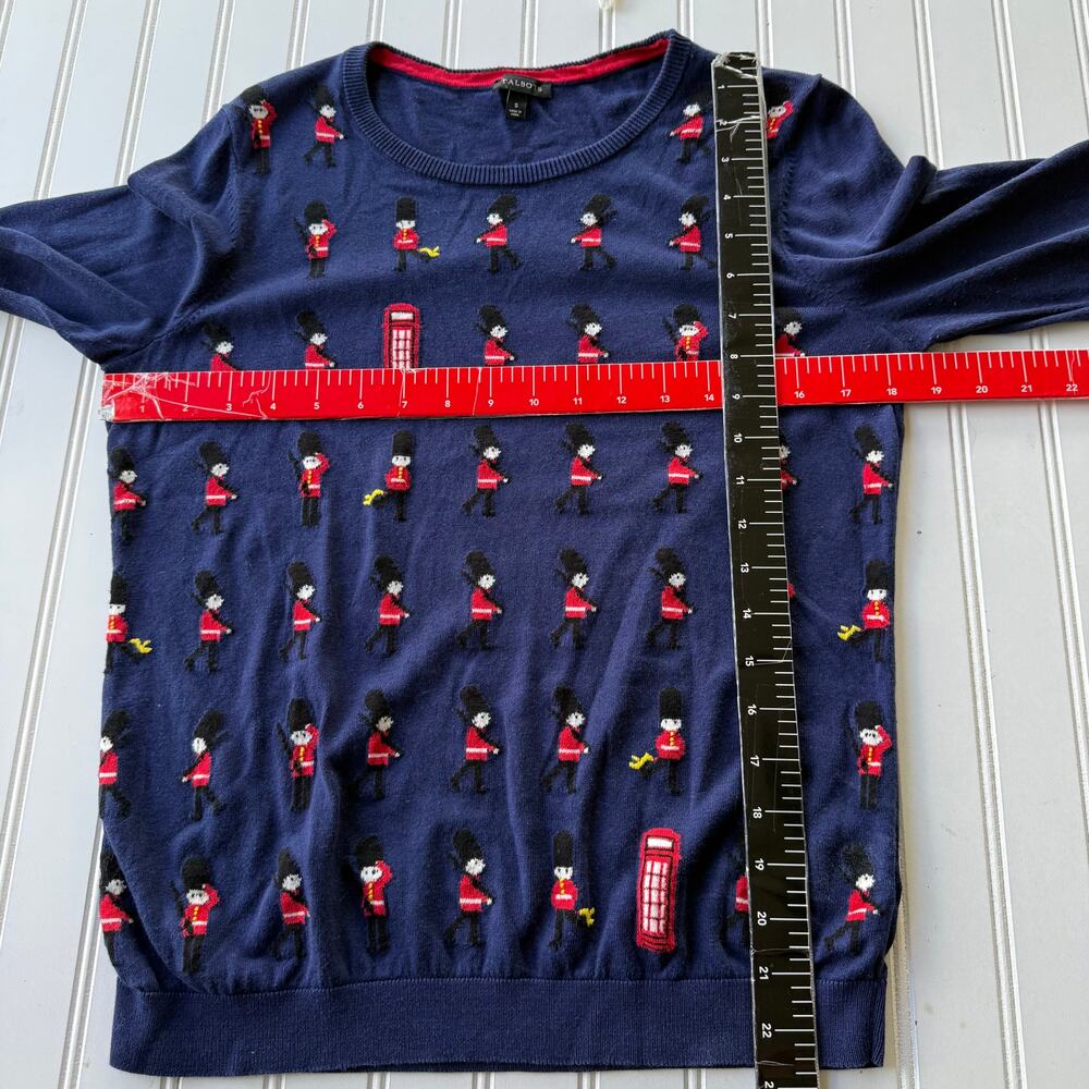 Talbots Navy Blue English Guards Crewneck navy blue lite sweater size S - Picture 9 of 10